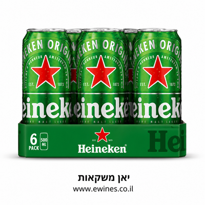 שישיית בירה פחיות הייניקן 500 מ״ל