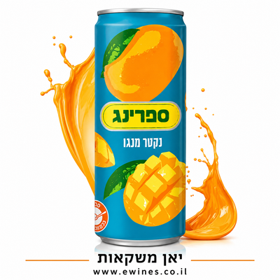 ארגז פחיות ספרינג מנגו 330 מ"ל 24 יחידות