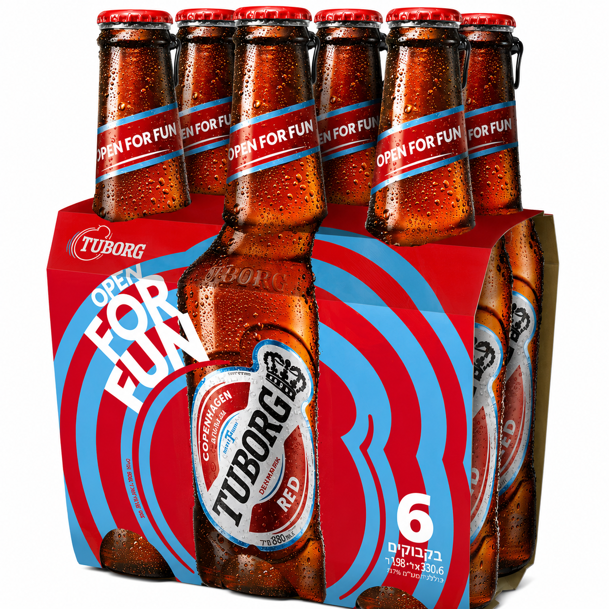 שישיית בירה טובורג אדום 330 מ״ל