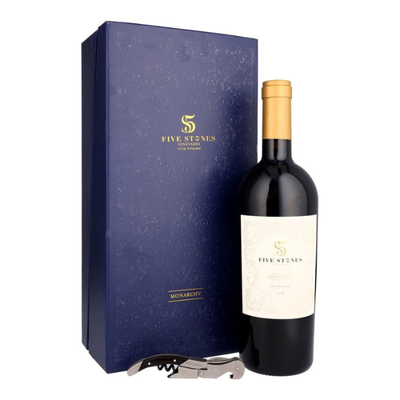 פייב סטונס מונרכי 750 מ"ל – מארז שי + פותחן יין