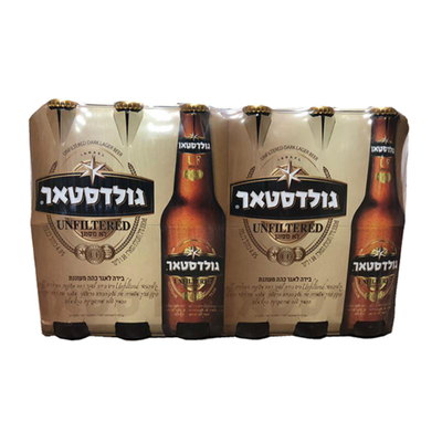 ארגז בירה גולדסטאר לא מסוננת 330 מ"ל | 24 יחידות