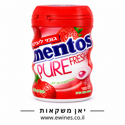גומי לעיסה מנטוס ללא סוכר בטעם תות שדה 60 גרם