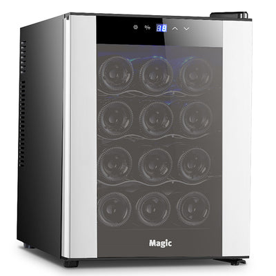 מקרר יין MAGIC MGWC33L ל-12 בקבוקים תצוגה דיגיטלית עיצוב מודרני אלקטרוני שחור ולבן - מג'יק - מוצרים משלימים > מקררי יינות