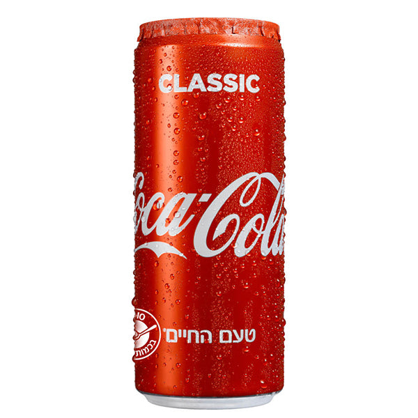 שישיית פחיות קולה 330 מ''ל קוקה קולה עם לוגו CLASSIC ולחות - משקאות קלים מיאן משקאות