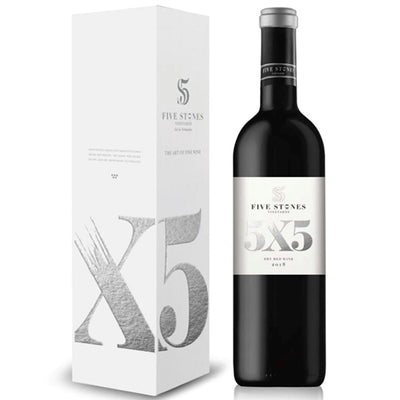 בקבוק פייב סטונס 5X5 750 מ''ל - יין אדום יבש אלגנטי ייצור 2018|