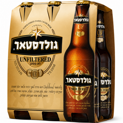 שישיית בירה גולדסטאר לא מסוננת 330 מ״ל