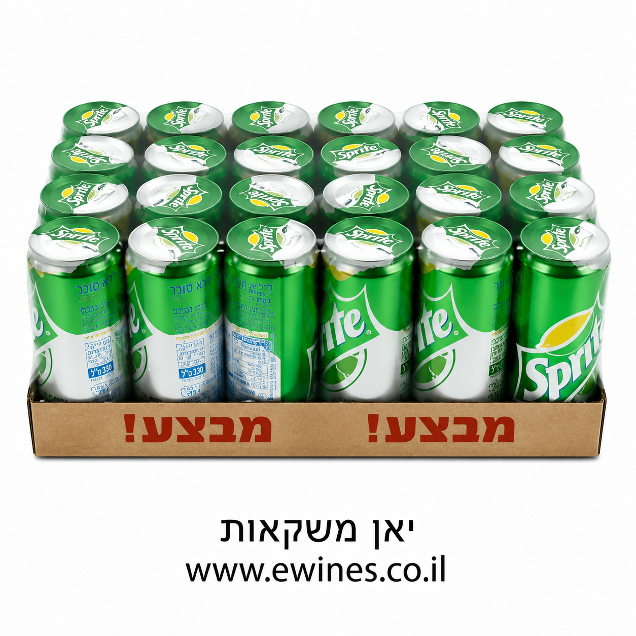 ארגז פחיות ספרייט זירו 330 מ"ל 24 יחידות