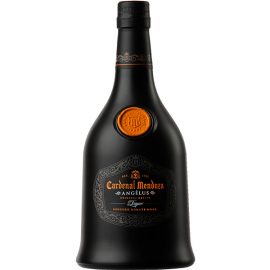 בקבוק ליקר קרדנל מנדוזה אנג'לוס 700 מ''ל עיצוב שחור ומוזהב עם סמל כתר כתום