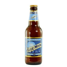 ארגז בירה בלו מון 330 מ''ל 24 יח'' בקבוק חום עם תווית כחולה וכתומה