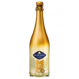 בקבוק יין מבעבע בלו נאן זהב 24 קארט 750 מ''ל עם פקק זהב כהה