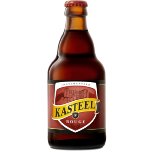 ארגז בירה קסטיל רוז' 330 מ''ל 24 יח' בבקבוק עם לוחית אדום זהב ומבנה מרהיב