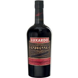 בקבוק ליקר לוקסרדו אספרסו 700 מ''ל בעיצוב קלאסי שחור זהב ואדום הבולט