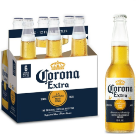 שישיית בירה קורונה 355 מ״ל ''קורונה אקסטרה'' מסוג בירה לאגר מיובאת ממקסיקו