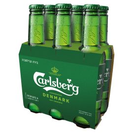 שישיית בירה קרלסברג 330 מ''ל חבילה ירוקה איכותית ממותגת קרלסברג
