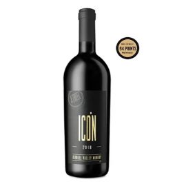 בקבוק יין יזרעאל אייקון 750 מ''ל בעיצוב אלגנטי שחור וזהב עם תווית ICON