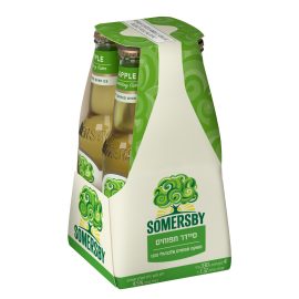 ארבעת בקבוקי רביעיית סומרסבי סיידר תפוחים 330 מ''ל סומרסבי בירה באריזת ירוק ולבן