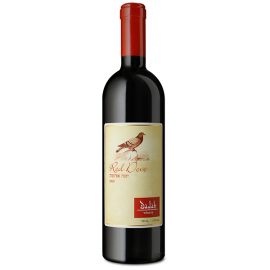 בקבוק דדה יונה אדומה 750 מ''ל יין אדום עם תווית קרם ואדום מידידיה ווינרי