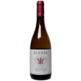 בקבוק לוריא מוסקטו יבש 750 מ''ל יין לבן תווית LUERIA נעילת איכות גליל