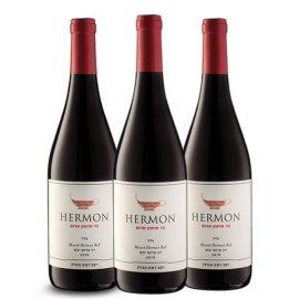 שלוש בקבוקי יין שלישיית הר חרמון אדום 750 מ''ל קברנה סוביניון - Shopping IL